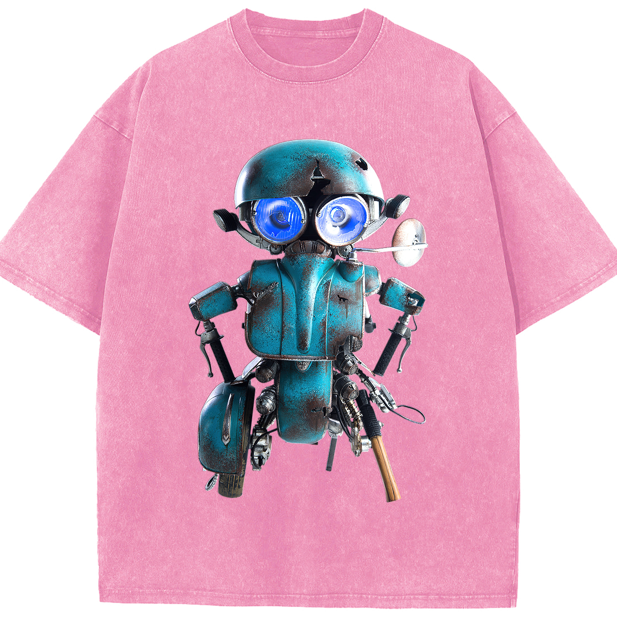 （画像用）  綿100% ヴィンテージ風 半袖Tシャツ（フロントプリント）